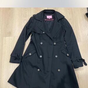 Sinclaire 10 Black Double-Breasted Trench Coat